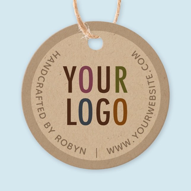 Étiquettes Cadeau Balises de suspension circulaire Kraft 2" personna (MISOOK Kraft Round Hang Tag with Logo)