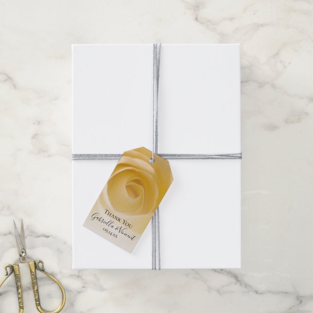 Étiquettes-cadeau Balises du Merci Mariage Rose blanche Favoriser (Avec de la ficelle)