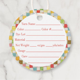 Étiquettes Cadeau Balises en fils ronds de 2" CRAZY QUILT