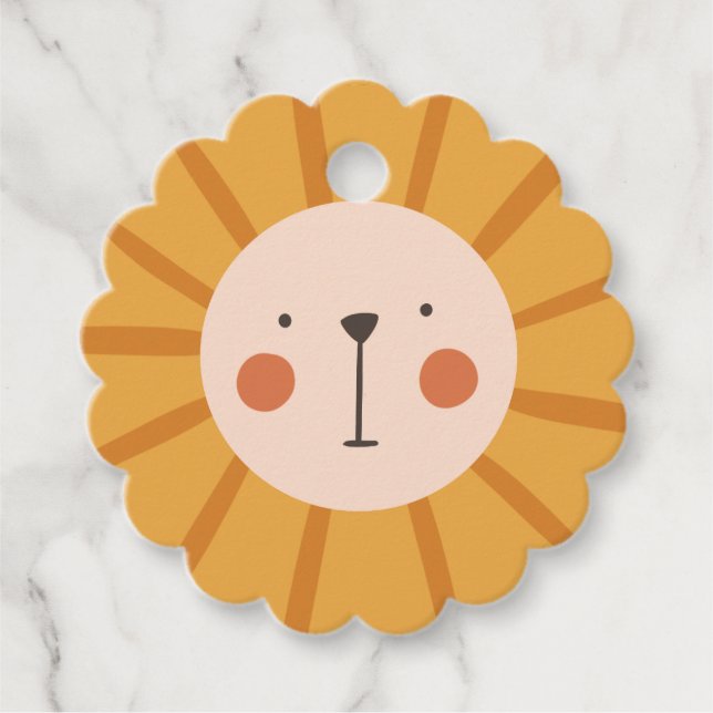 Étiquettes Cadeau Balises Faveur Cadeau Lion Cute (Devant)