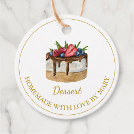 Étiquettes Cadeau Balises Favoris de dessert maison | Blanc