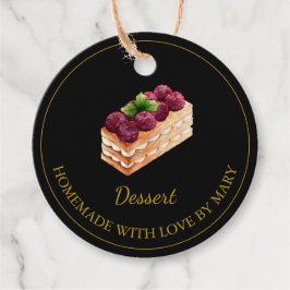 Étiquettes Cadeau Balises Favoris de dessert maison | Noir