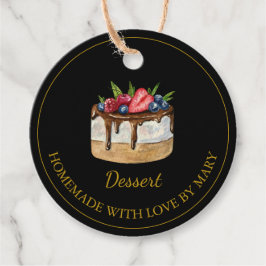 Étiquettes Cadeau Balises Favoris de dessert maison | Noir