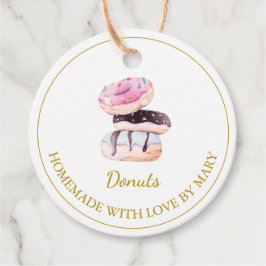 Étiquettes Cadeau Balises Favoris de Donut maison | Blanc