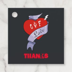 Étiquettes Cadeau Balises Favoris de mariage rock et roll