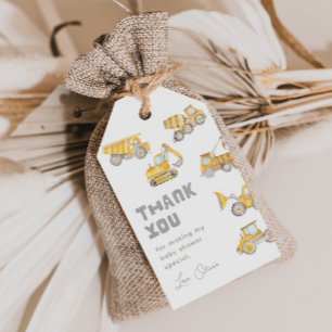 Étiquettes-cadeau Balises Favoriser Baby shower de construction