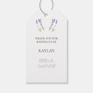 Étiquettes-cadeau Balises Favoriser la Fête des mariées Lavender