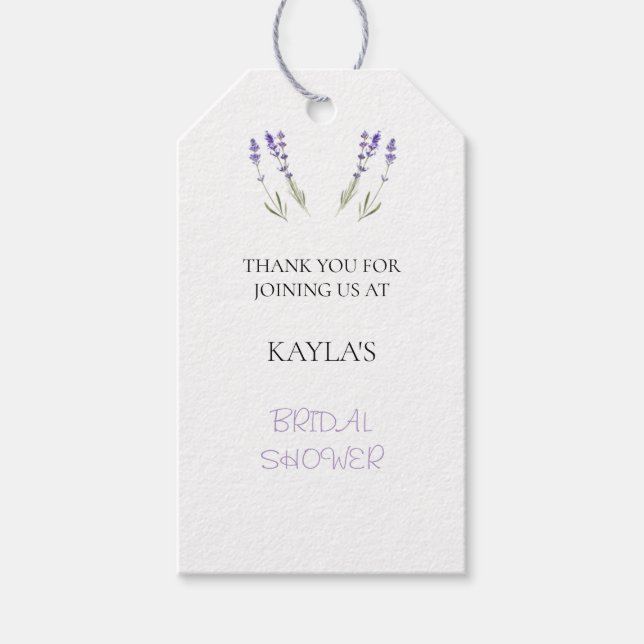 Étiquettes-cadeau Balises Favoriser la Fête des mariées Lavender (Devant)