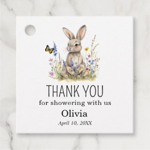 Étiquettes Cadeau Balises Favoriser le Merci du Baby shower Bunny