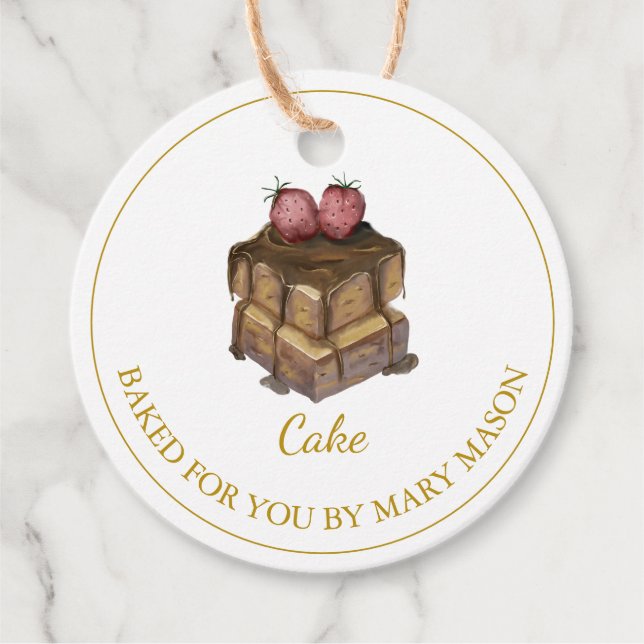 Étiquettes Cadeau Balises Favorites au gâteau au chocolat maison | B (Devant)
