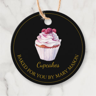 Étiquettes Cadeau Balises favorites de framboise maison   Noir