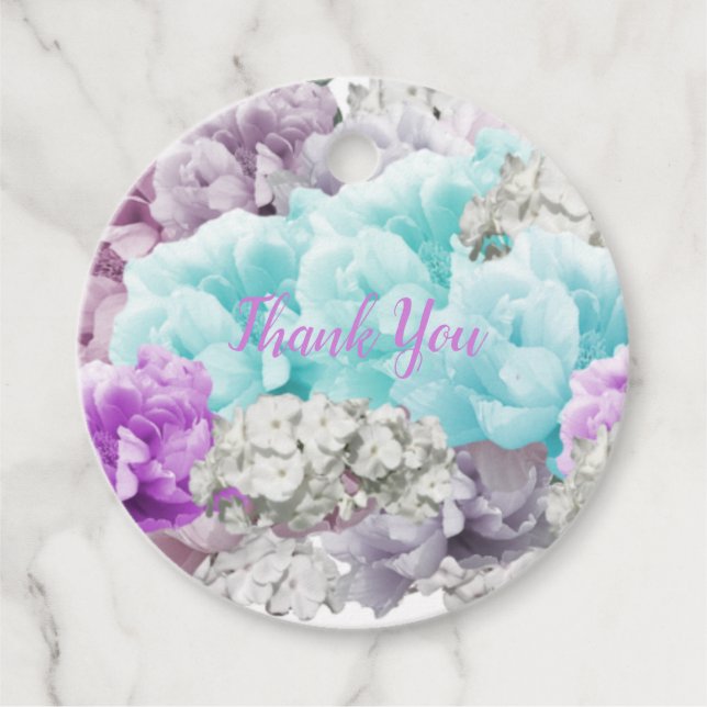 Étiquettes Cadeau Balises favorites du Merci de bouquet floral mixte (Devant)