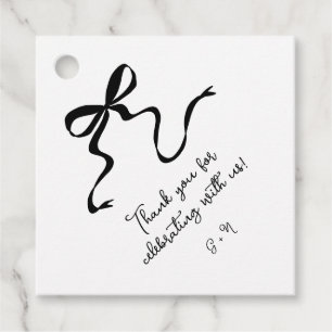 Étiquettes Cadeau Balises Favour Mariage de la Bow dessinées à la ma