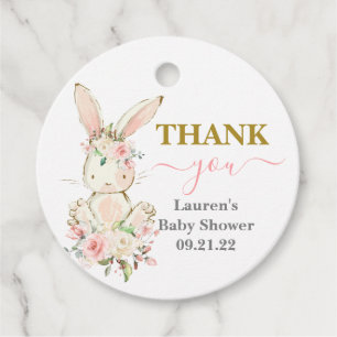 Étiquettes Cadeau Balises Fille Baby shower Bunny Favoriser