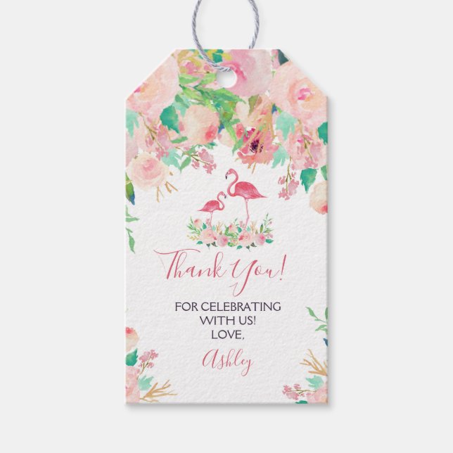 Étiquettes-cadeau Balises Flamant rose Favoriser (Devant)