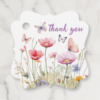 Étiquettes Cadeau Balises Fleurs et Balises Fleurs et Papillons favo