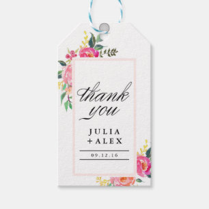 Étiquettes-cadeau Balises Fleurs Merci Favor