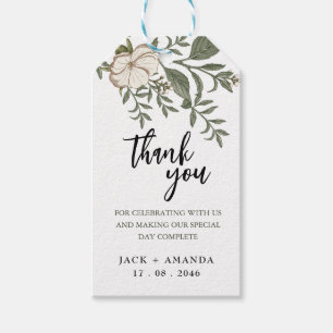 Étiquettes-cadeau Balises Flower Wedding Simple et intemporelles Fav