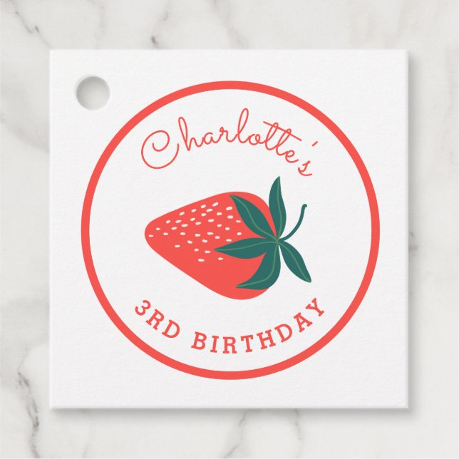 Étiquettes Cadeau Balises Fraise Rouge Berry Favoriser (Devant)