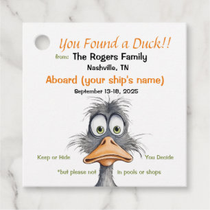 Étiquettes Cadeau Balises Funny Cruising Duck