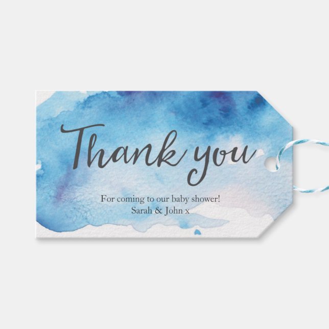 Étiquettes-cadeau Balises Merci | Balises de préférence | Aquarelle  (Devant (Horizontal))