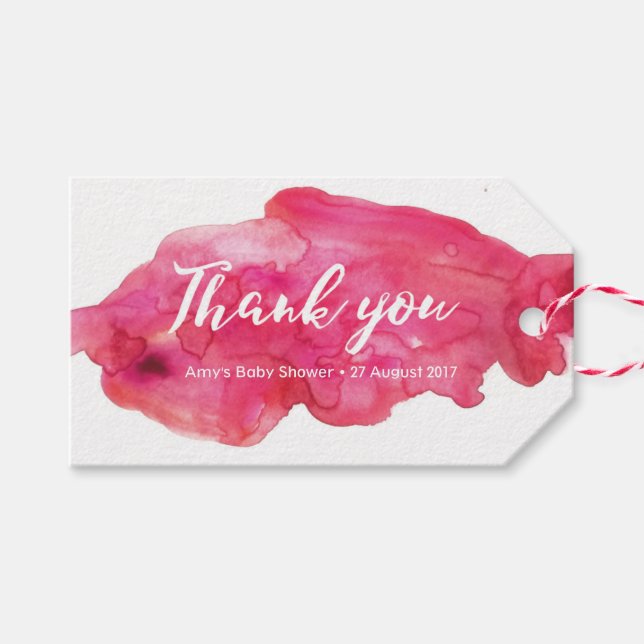 Étiquettes-cadeau Balises Merci | Balises de préférence | Aquarelle  (Devant (Horizontal))