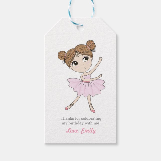 Étiquettes-cadeau Balises Merci | Balises de préférence | Ballerina (Devant)
