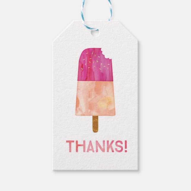 Étiquettes-cadeau Balises Merci | Balises de préférence | Pink popsi (Devant)