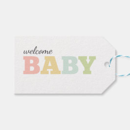 Étiquettes-cadeau Balises pour bébé Pastel, sans distinction de genr