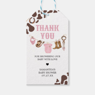 Étiquettes-cadeau Balises préférées du Baby shower Little Cowgirl