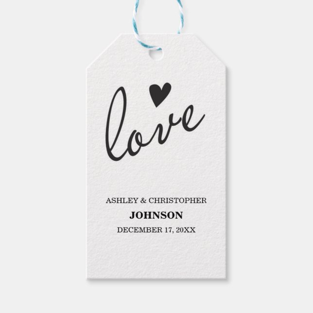 Étiquettes-cadeau Balises préférées en papier Kraft - Amour (Devant)