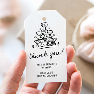 Étiquettes-cadeau Balises Retro Brunch et Bubbly Merci
