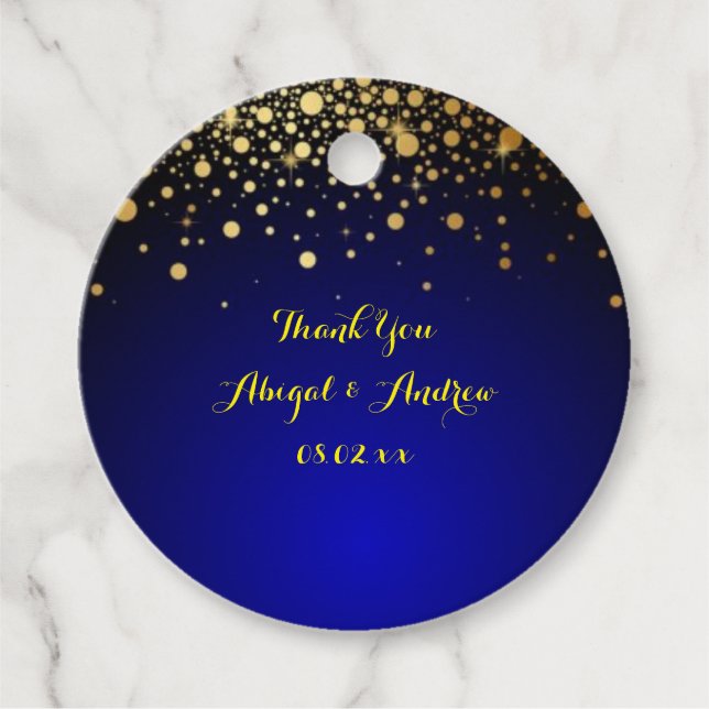 Étiquettes Cadeau Balises Royal Blue Favor (Devant)