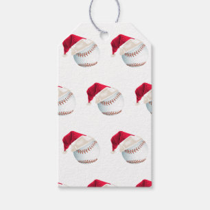 Étiquettes-cadeau Baller Christmas Baseball Père Noël Sports