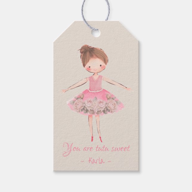 Étiquettes-cadeau Ballerina Danse fête d'anniversaire (Devant)