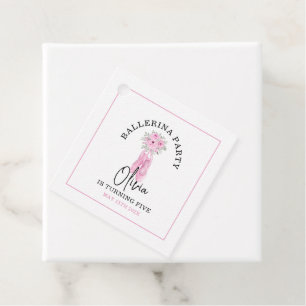 Étiquettes Cadeau Ballerina rose adorable fête d'anniversaire