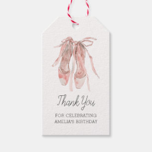 Étiquettes-cadeau Ballerina Rose Ballet Chaussures Merci Anniversair