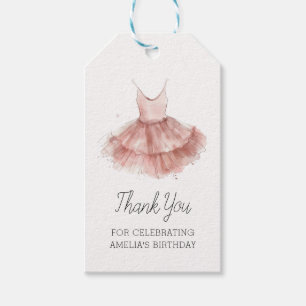 Étiquettes-cadeau Ballerina Tutu Belle Ballet Rose Script Anniversai