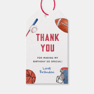 Étiquettes-cadeau Balles de sports anniversaire enfants