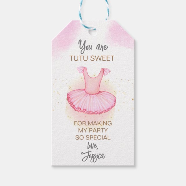 Étiquettes-cadeau Ballet rose anniversaire merci pour (Devant)