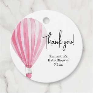 Étiquettes Cadeau Ballon à air chaud - baby shower merci