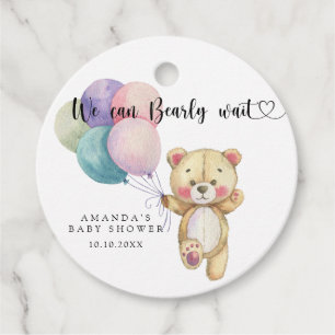 Étiquettes Cadeau Ballons d'ours en peluche - on peut attendre
