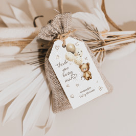 Étiquettes-cadeau Ballons en forme d'ours en peluche Merci beaucoup