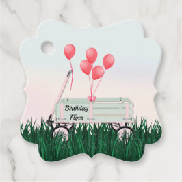 Étiquettes Cadeau Ballons Wagon Ballons d'anniversaire heureux pour