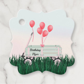 Étiquettes Cadeau Ballons Wagon Ballons d'anniversaire heureux pour 