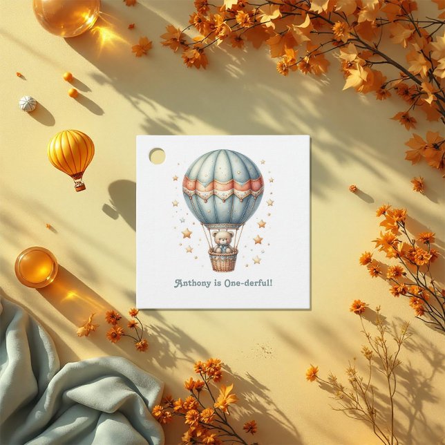 Étiquettes Cadeau Balloon à air chaud à un derful (One-derful Hot Air Balloon Favor Tags)