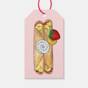 Étiquettes-cadeau Banana fraise Crêpes Cuisine française Crème