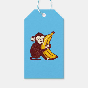 Étiquettes-cadeau Banane d'amour de singe