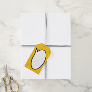Étiquettes-cadeau Bande dessinée personnalisée Bulles de texte Pop A
