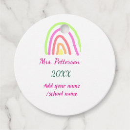 Étiquettes Cadeau Bandes arc-en-ciel colorées ajouter le nom de l'en